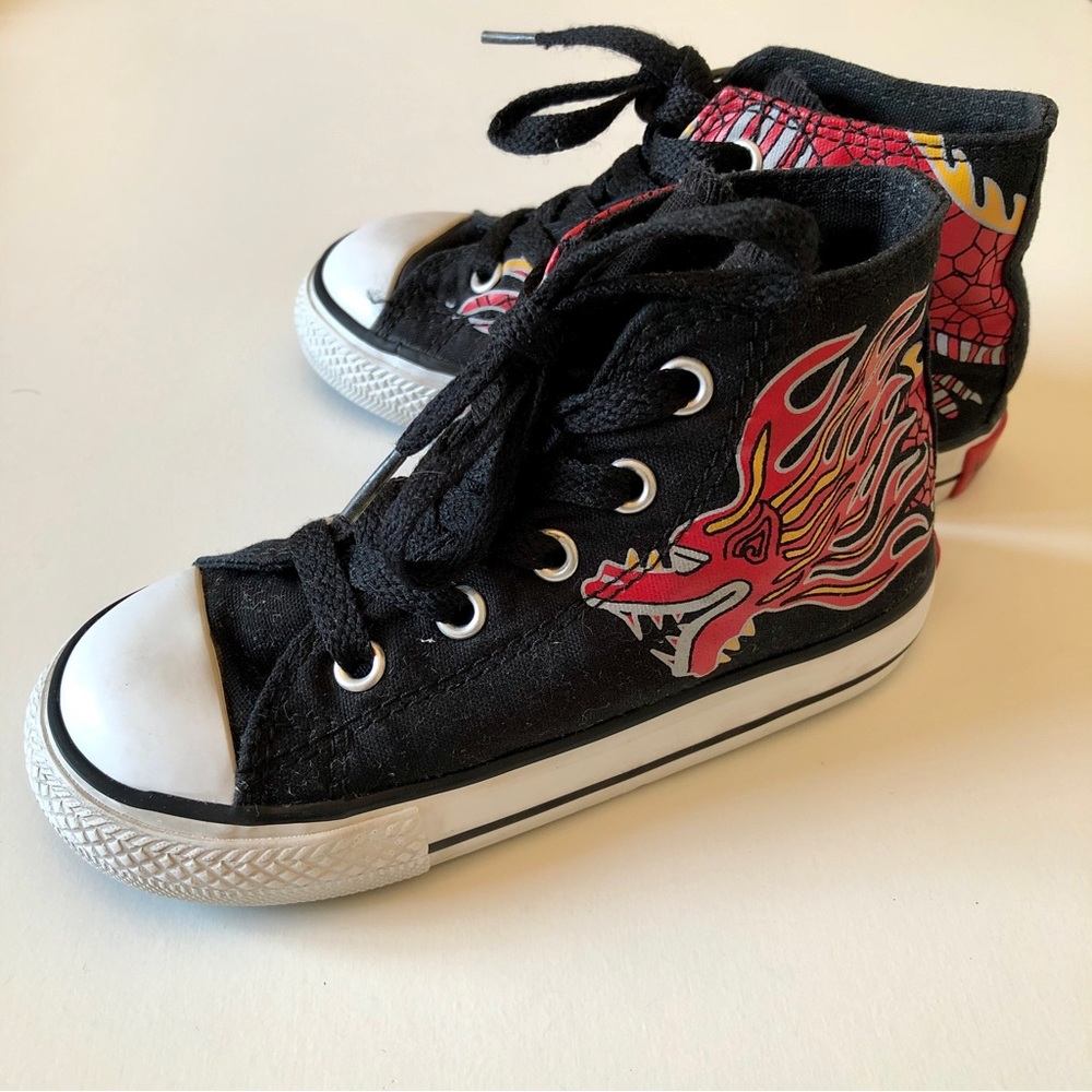 RARE CONVERSE Chuck Taylor High Tops Chinese Dragon Toddler Infant Sneak…